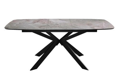Стол DikLine BK140 Керамика Italian Grey (глянец серый)/подстолье черное/опоры черные