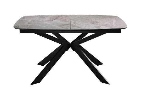 Стол DikLine BK140 Керамика Italian Grey (глянец серый)/подстолье черное/опоры черные