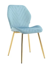 DC828 Стул мягкий, ОКЕАН#G62-45 велюр, каркас металл золото КРУГЛЫЙ