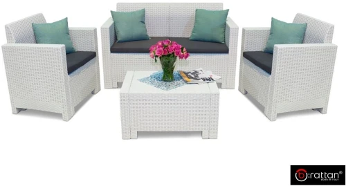 Комплект мебели NEBRASKA 2 Set (диван, 2 кресла и стол), белый