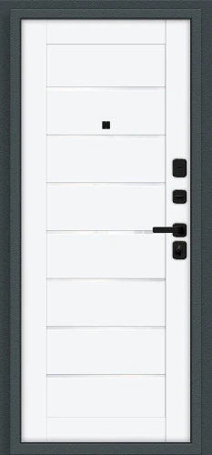Входная дверь BRAVO Техно/SBlack Старк антрацит/White Silk