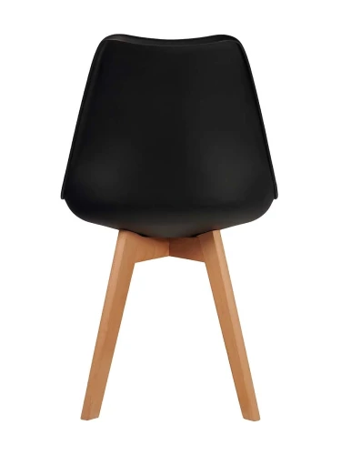 GH608/DC608 Стул пластиковый мягкий, ЧЕРНЫЙ экокожа, каркас бук