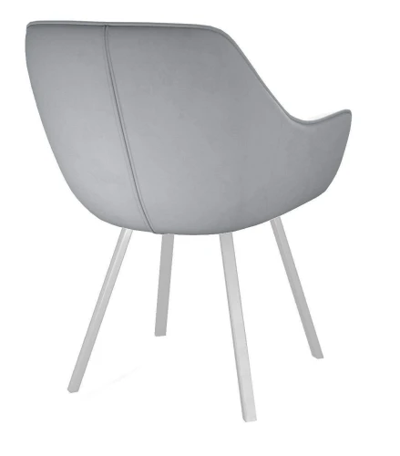 Стул DikLine 252 М поворотный, B22 GREY, ножки белые