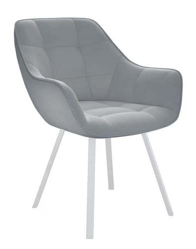 Стул DikLine 252 М поворотный, B22 GREY, ножки белые