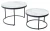 Журнальный столик Эрвин (комплект) Белый мрамор, стекло/ каркас графит, M-city