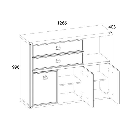 Тумба 3D2SN, MAGELLAN, цвет Сосна винтаж