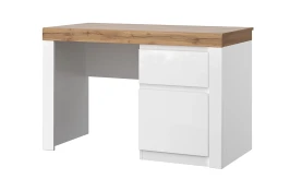 TAURUS, Стол письменный 1D1S. Цвет БЕЛЫЙ /ДУБ ВОТАН