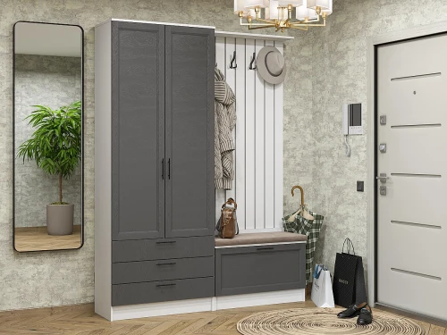 Готовая прихожая Стиль-03 Stormy Silkwood Белый
