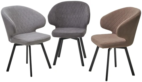 Стул ХИЛТОН 360 град., цвет B5 Капучино, велюр / черный каркас М-City