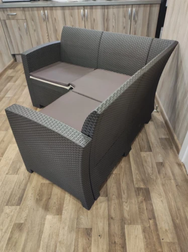 Угловой диван под ротанг Калифорния “California“ 136х136 см арт.80497 с подушками на сиденье