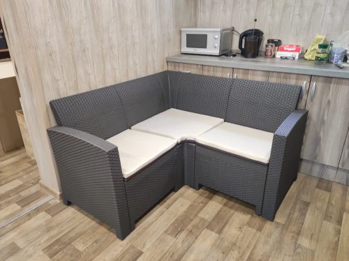 Угловой диван под ротанг Калифорния “California“ 136х136 см арт.80497 с подушками на сиденье