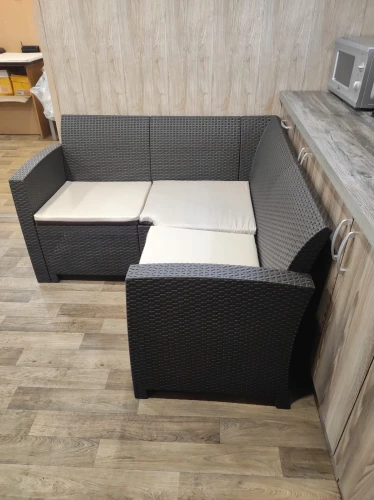 Угловой диван под ротанг Калифорния “California“ 136х136 см арт.80497 с подушками на сиденье