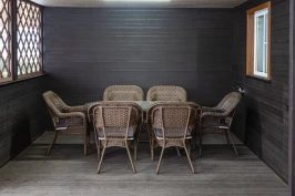 Обеденная группа Мэдисон с овальным столом и 6 кресел с подушками на сидение и спинку