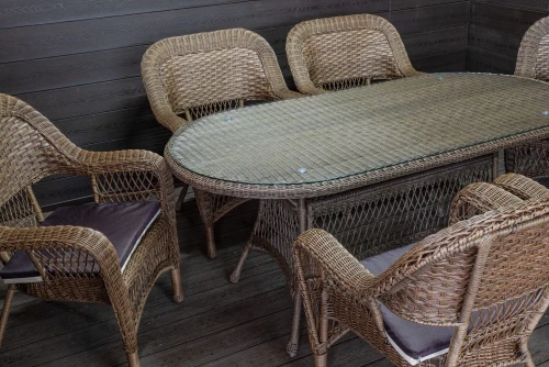 Обеденная группа Мэдисон с овальным столом и 6 кресел с подушками на сидение и спинку