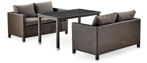 Обеденный комплект плетеной мебели с диванами T256A/S59A-W53 Brown