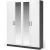 Шкаф «Чикаго» 4д (с зеркалами) Антрацит/Белый