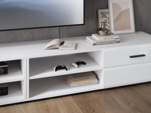 Стенка «Кай» с подсветкой, Белый/белый глянец