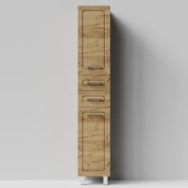 Пенал Арабеска 35 напольный, Дуб Тортуга ПВХ 2357-43, левый, бельевая корзина