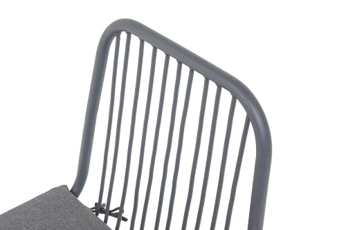 "Кастелло" стул плетеный из роупа, каркас из стали темно-серый (RAL7024) муар, ткань темно-серая 027