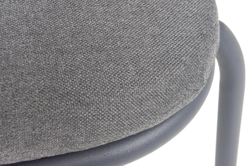 "Кастелло" стул плетеный из роупа, каркас из стали темно-серый (RAL7024) муар, ткань темно-серая 027