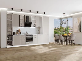 Кухонный гарнитур Фрейм-06 Clay Silk Белый