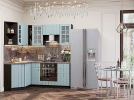 Модульная угловая кухня Прованс-03 Голубой Модульная угловая кухня Прованс-03 Голубой