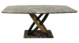 Стол обеденный Сфера F-1457 (F1200), 180х100х76 см, черный мрамор