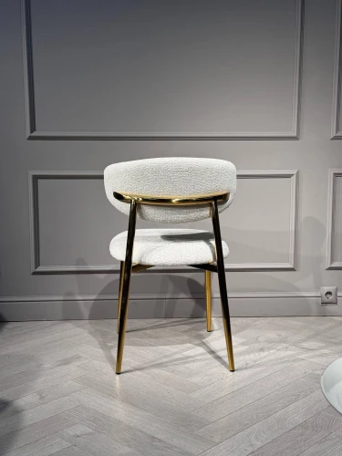 Стул обеденный Оскар ART2969-MK, молочный/глянцевое золото