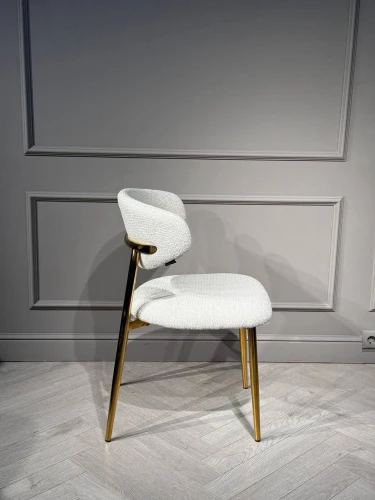 Стул обеденный Оскар ART2969-MK, молочный/глянцевое золото