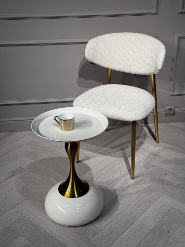 Стул обеденный Оскар ART2969-MK, молочный/глянцевое золото