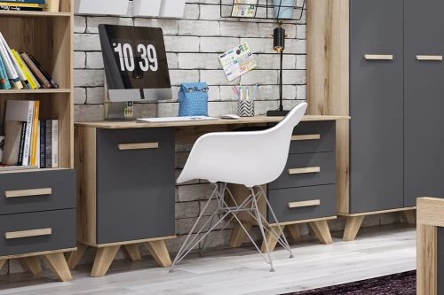 Стол письменный 1400 Вега Скандинавия лиственница темная