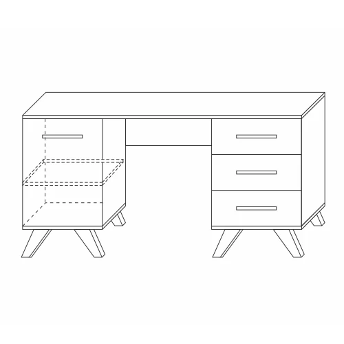 Стол письменный 1400 Вега Скандинавия лиственница темная