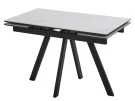 Стол НЕО-2 120 MATTE БЕЛЫЙ МРАМОР, керамика / Черный каркас, М-City