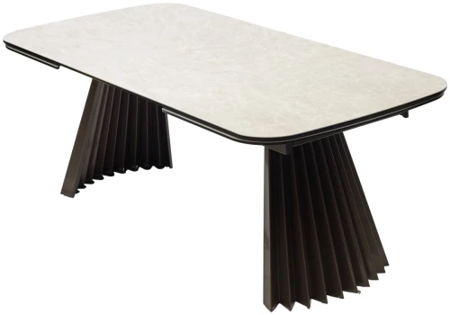 Стол ASTRID 200 TL-102 Бежевый мрамор, испанская керамика / Шоколадное золото каркас, ®DISAUR