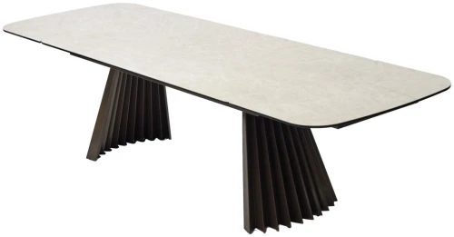 Стол ASTRID 200 TL-102 Бежевый мрамор, испанская керамика / Шоколадное золото каркас, ®DISAUR