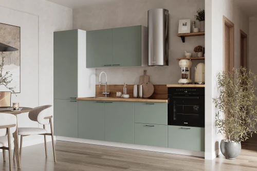 Готовая кухня КГ 3000 Эмаль, Олива  Арника РМ в.11