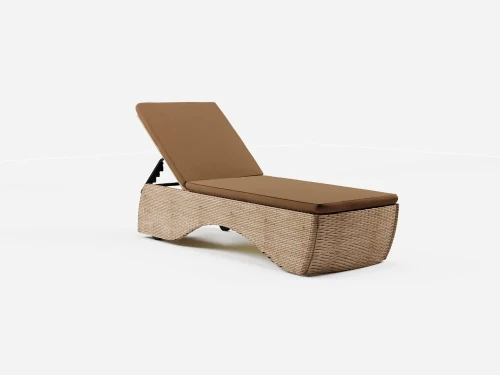 Шезлонг, лежак из искусственного ротанга  ПРЕСТИЖ «PRESTIGE»  -  Wood