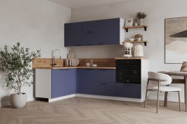 Готовая кухня КГ Угловой 1500*2250 (без пм) , Ежевика  Арника РМ в.3