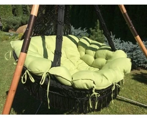 Подвесное Кресло-гамак Cartagena черный/подушка нежно-зеленая