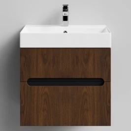 Тумба Бонум, 60 подвесной, Дуб цвет 11 Vodok с раковиной в комплекте