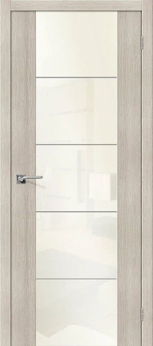 Межкомнатная дверь экошпон ĒLPORTA V4 WР Cappuccino Veralinga White Pearl