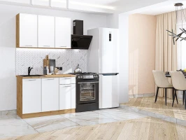 Кухонный гарнитур Квадро-03 Белый Дуб Вотан