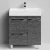 Тумба Мальта 70 напольный, ящики и дверь, Серый камень ПВХ 57806, правый Vodok с раковиной в комплекте