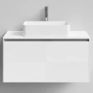 Тумба Соло 100, базовая Белая эмаль, матовая, 1 ящик, подвесной Vodok с раковиной в комплекте