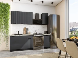 Кухонный гарнитур Евро Лайн-06 Антрацит-Graphite