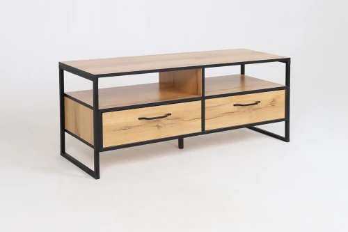 Тумба ТВ ВИРТОН-11, Дуб Крафт Золотой / Черный