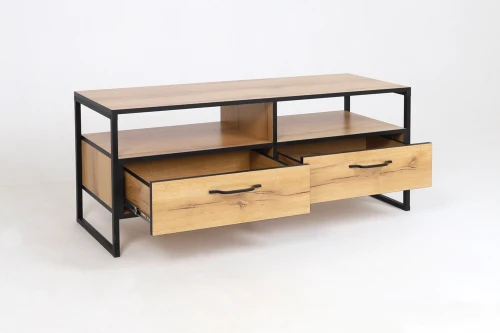 Тумба ТВ ВИРТОН-11, Дуб Крафт Золотой / Черный