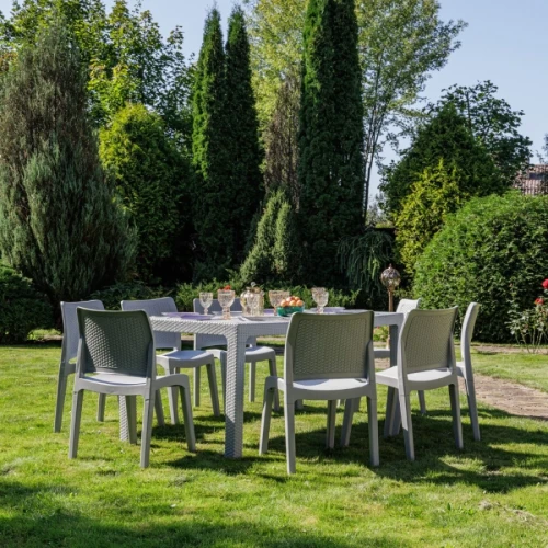 Обеденный комплект JULY L светло-серый