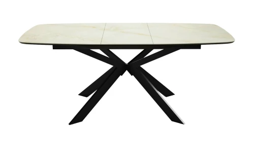 Стол DikLine BK140 Керамика глянец Ostra Bianco (мрамор глянец белый)/подстолье черное/опоры черные