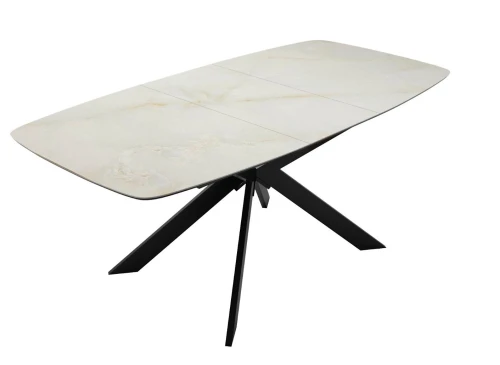 Стол DikLine BK140 Керамика глянец Ostra Bianco (мрамор глянец белый)/подстолье черное/опоры черные
